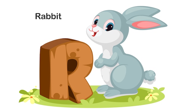 Premium Vector | R for rabbit