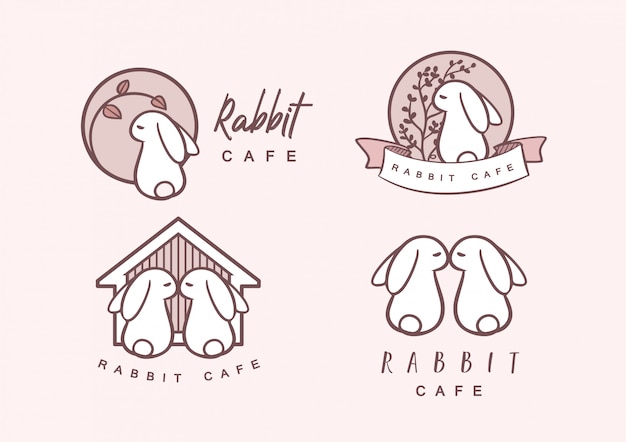 Download Free Rabbit Cafe Logo Pack Premium Vector Use our free logo maker to create a logo and build your brand. Put your logo on business cards, promotional products, or your website for brand visibility.