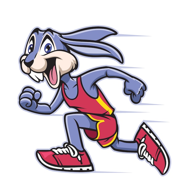 Premium Vector | Rabbit cartoon mascot running