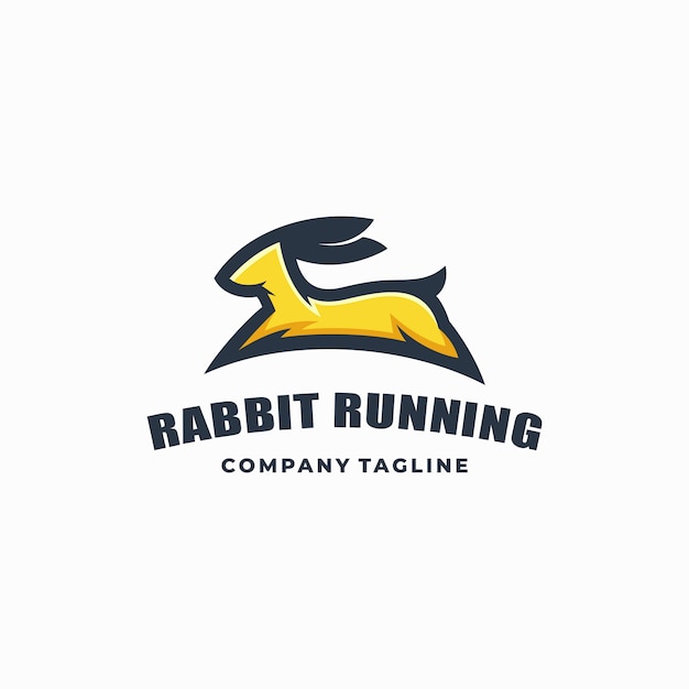Rabbit color vector template Premium Vector