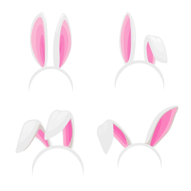 Premium Vector | Rabbit ears, easter bunny isolated headbands