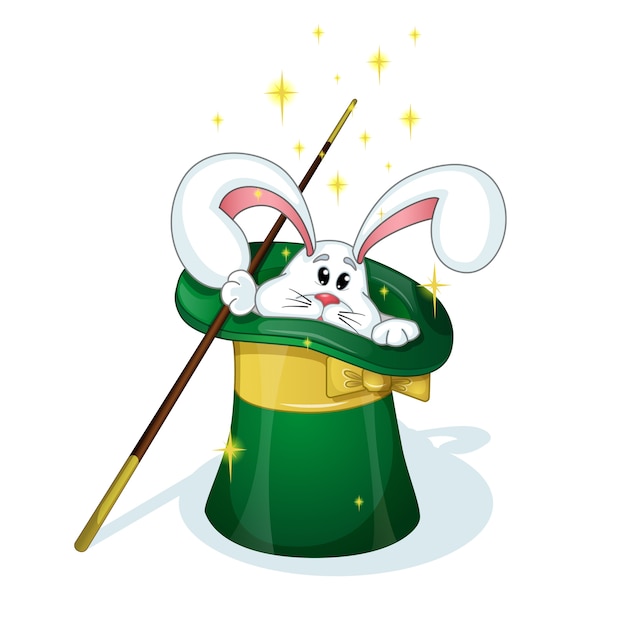 Premium Vector Rabbit In A Magician S Hat