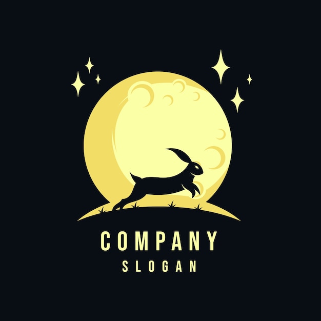 Premium Vector Rabbit And Moon Logo Design Premium Vector Rabbit And Moon Logo Design