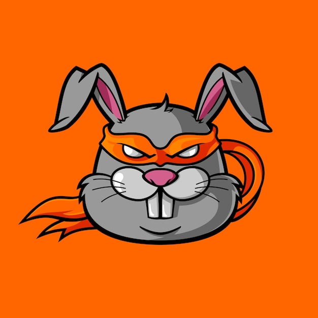 Download Rabbit wearing a mask as a ninja | Premium Vector