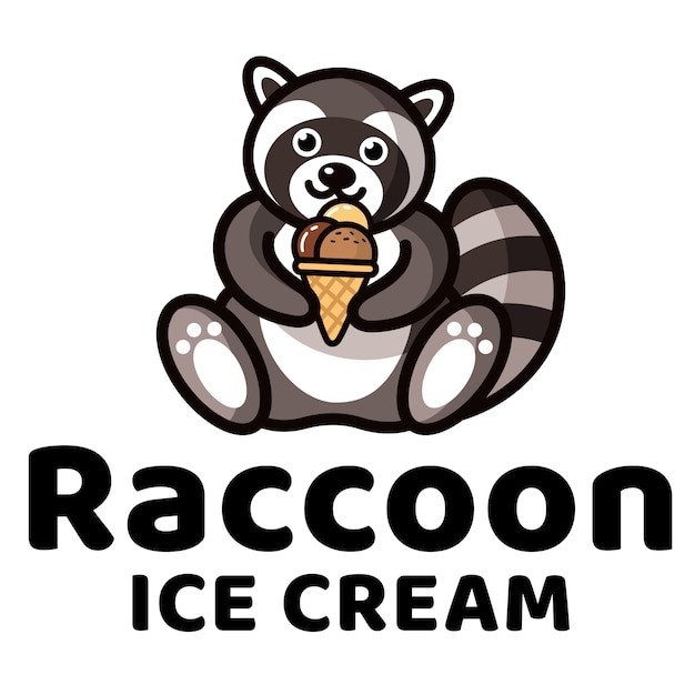 Download Free Raccoon Ice Cream Cute Logo Template Premium Vector Use our free logo maker to create a logo and build your brand. Put your logo on business cards, promotional products, or your website for brand visibility.
