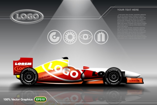 Download Race car ads template mock up Vector | Premium Download