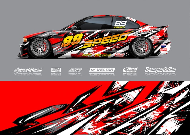 Premium Vector | Race car livery illustration