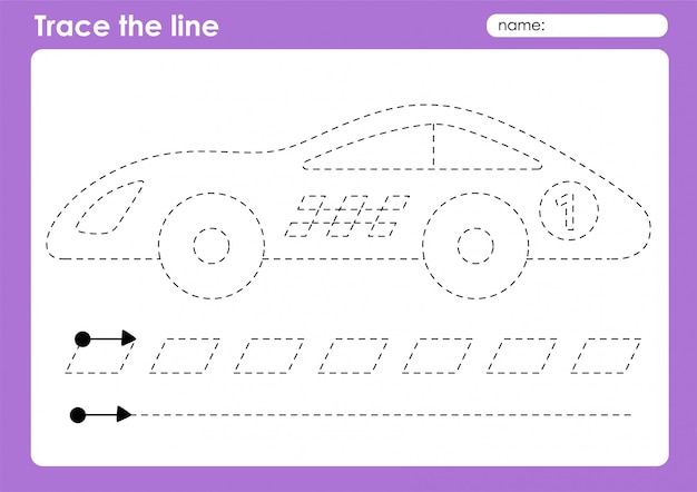 Premium Vector | Race car - transportation tracing lines preschool ...