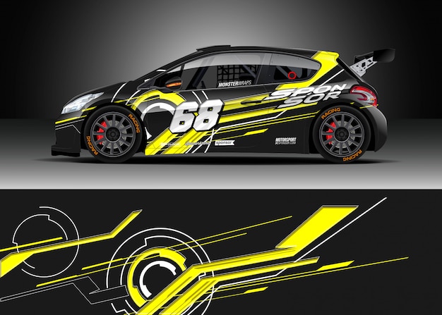 Download Race car wrap designs Vector | Premium Download