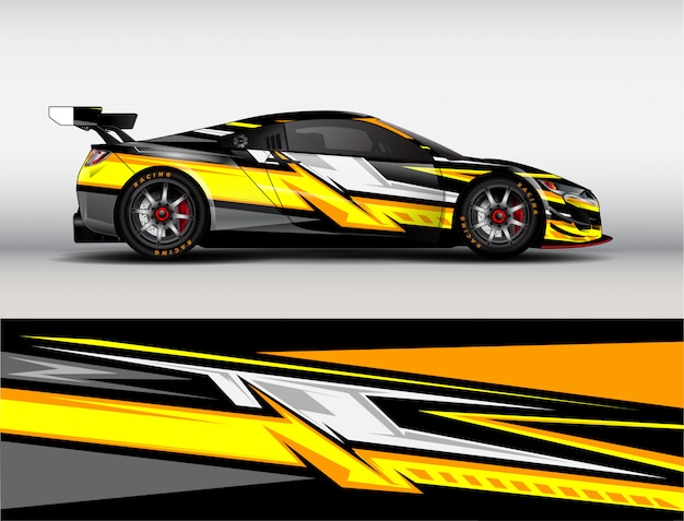 Download Racing car wrap design vector Vector | Premium Download