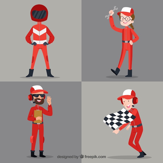 Free Vector | Racing character collection
