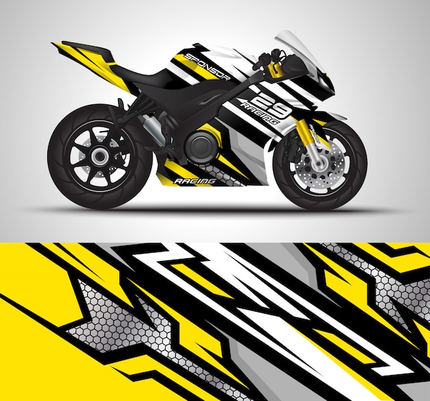 Premium Vector | Racing motorcycle wrap decal illustration