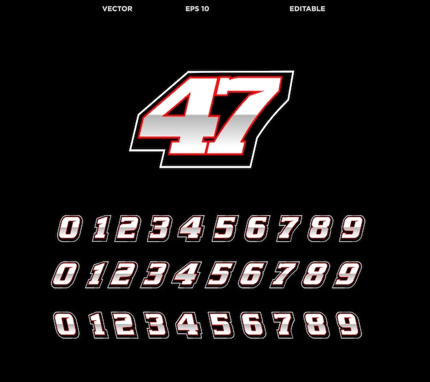 Racing Number Fonts 4