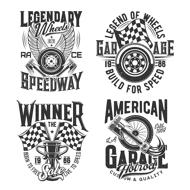 Premium Vector | Racing sport, motocross speedway t-shirt prints for ...