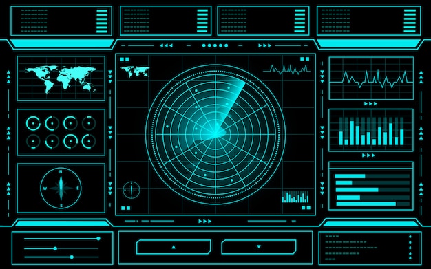 Radar control panel abstract technology Vector | Premium Download