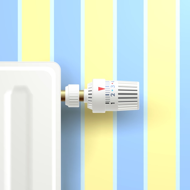 Radiator with temperature knob Free Vector