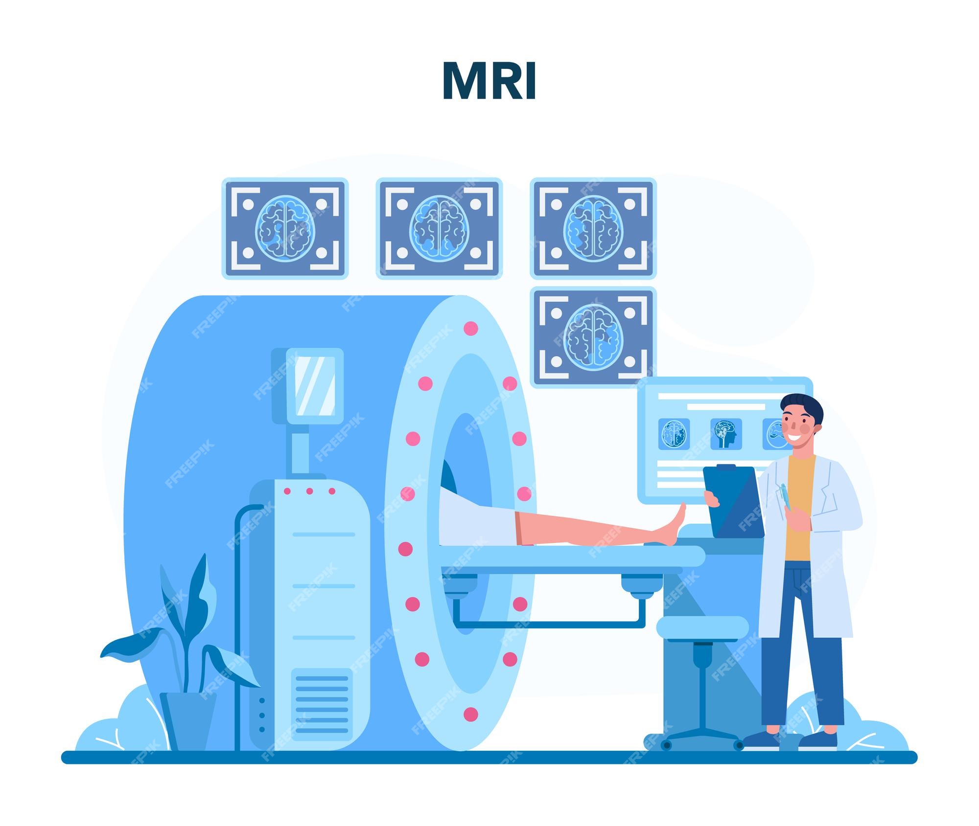 Premium Vector | Radiologist concept. doctor examing mri image of human ...