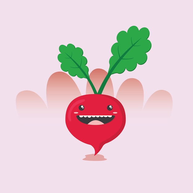 Premium Vector | Radish cartoon