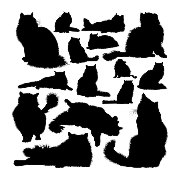 Premium Vector Ragdoll Cat Animal Silhouettes