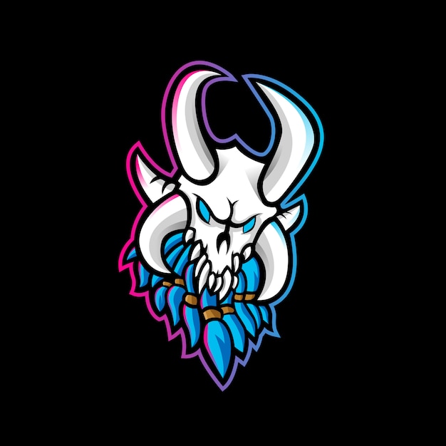 Premium Vector | Ragnarok skull logo