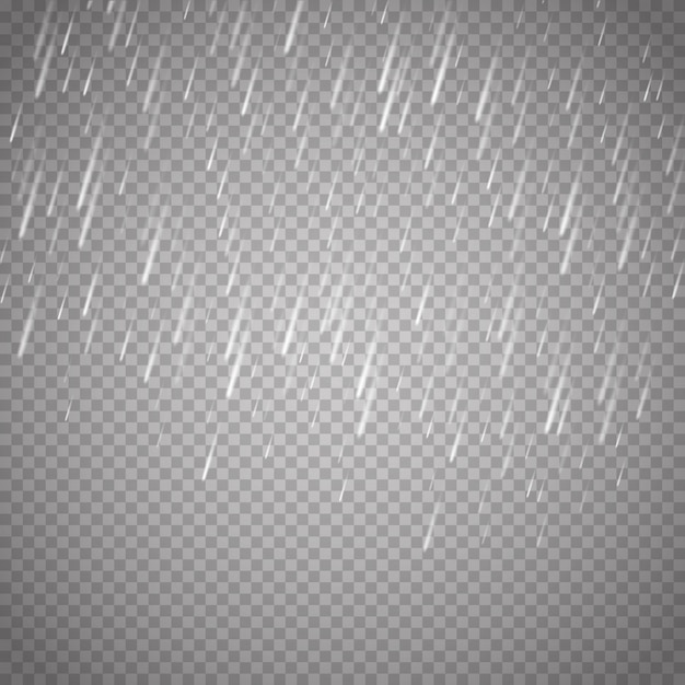 Rain Isolated On Transparent Background Premium Vector