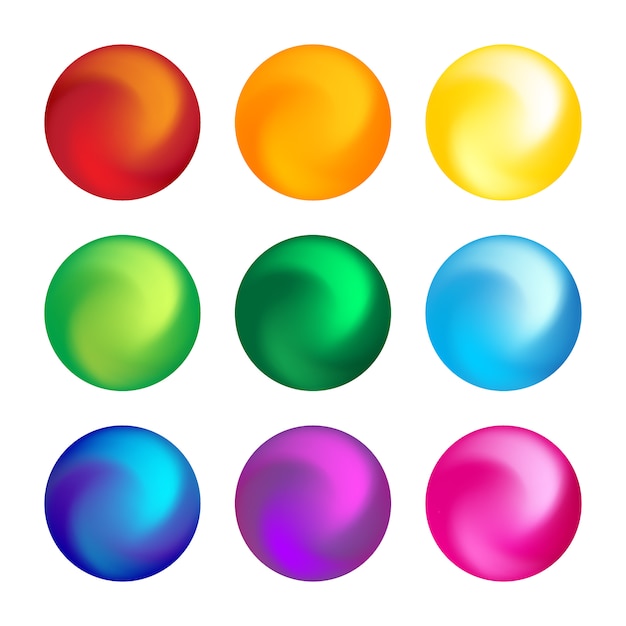 Premium Vector | Rainbow color ball threedimensional set element