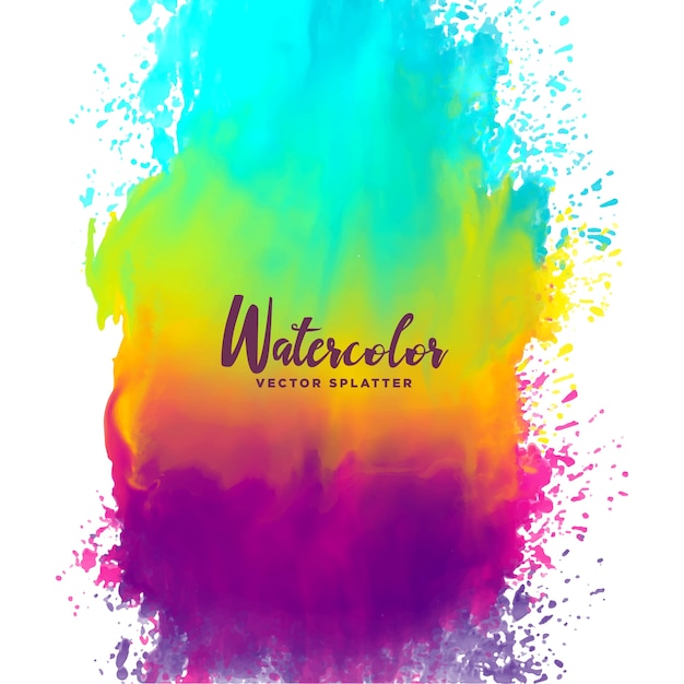 Download Rainbow color watercolor splash stain background Vector ...