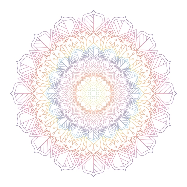 Download Free Vector Rainbow Coloured Mandala