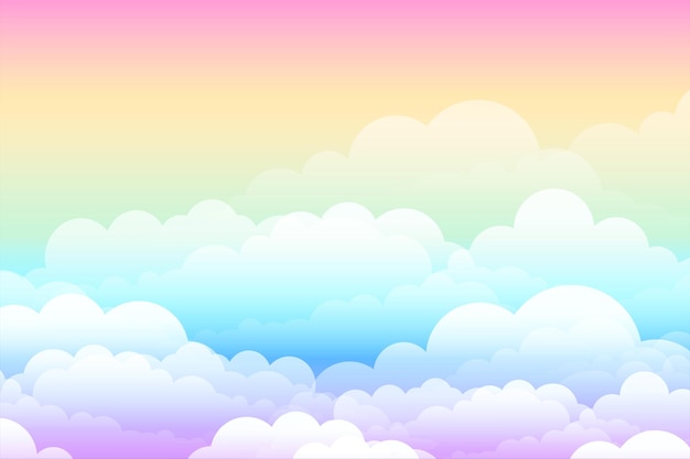 虹の夢のような雲のファンタジーの背景 無料のベクター 虹の夢のような雲のファンタジーの背景 無料のベクター