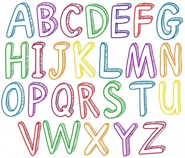Free Vector Rainbow English Alphabet A To Z