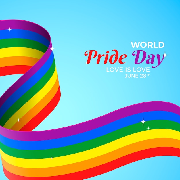 Download Rainbow flag with pride day design | Free Vector