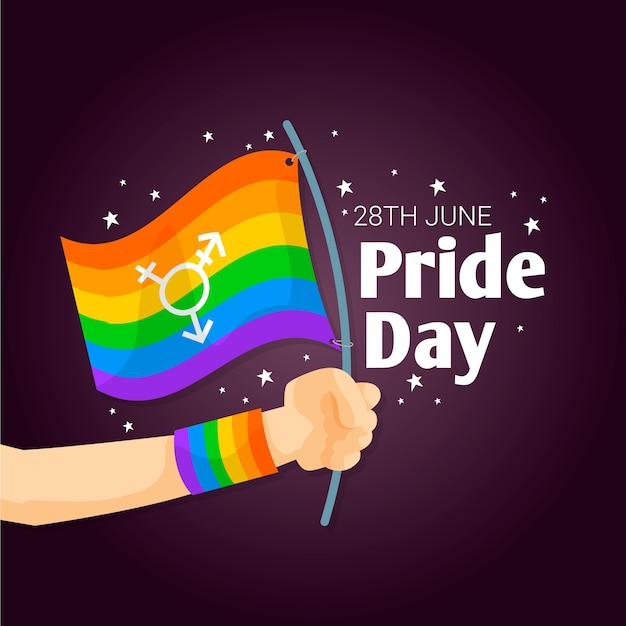Free Vector | Rainbow flag with pride day theme