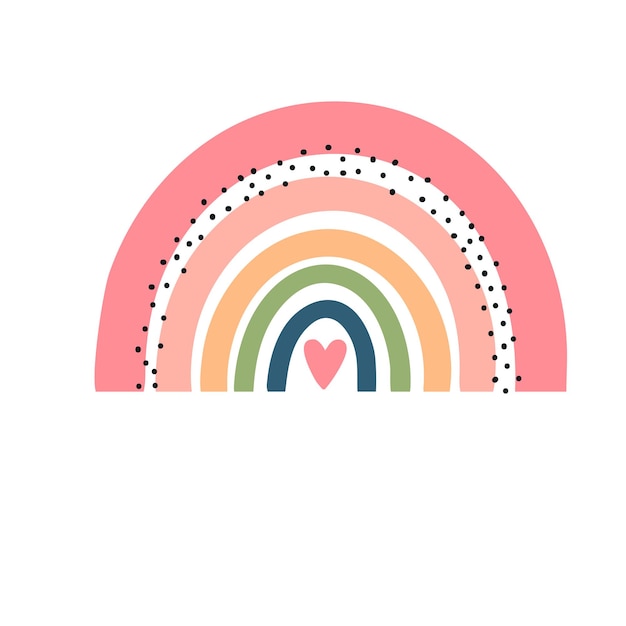 自由奔放に生きるスタイルの虹かわいい赤ちゃん虹ベクトルイラスト プレミアムベクター