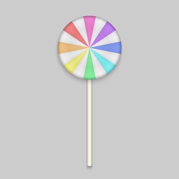 Premium Vector Rainbow Lolipop Candy On White