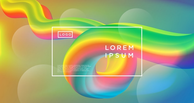 Rainbow loop abstract background Premium Vector