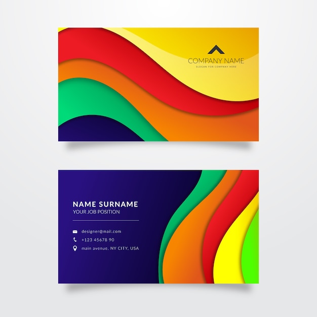 Download Free Rainbow Multicolored Business Card Template Free Vector Use our free logo maker to create a logo and build your brand. Put your logo on business cards, promotional products, or your website for brand visibility.