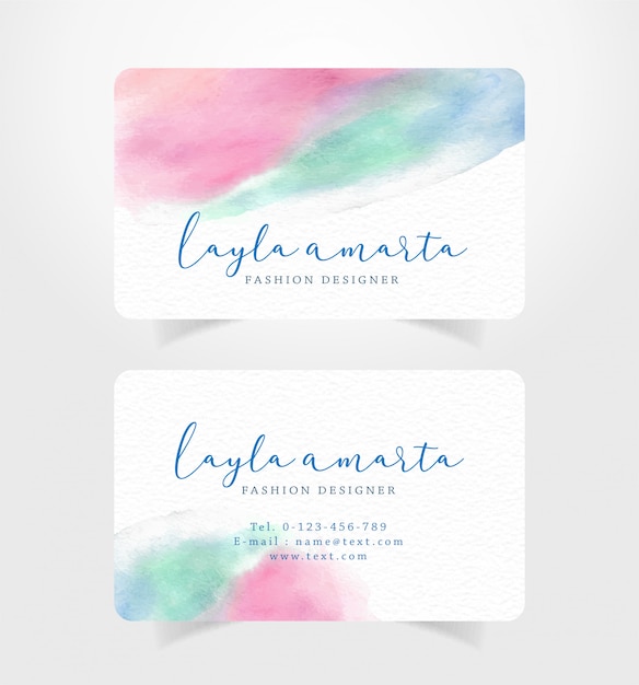 Download Free Rainbow Name Card Business Card Watercolor Template Premium Vector Use our free logo maker to create a logo and build your brand. Put your logo on business cards, promotional products, or your website for brand visibility.