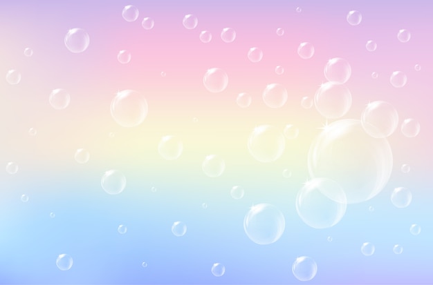 Premium Vector Rainbow Pastel Blurred With Bubble Background