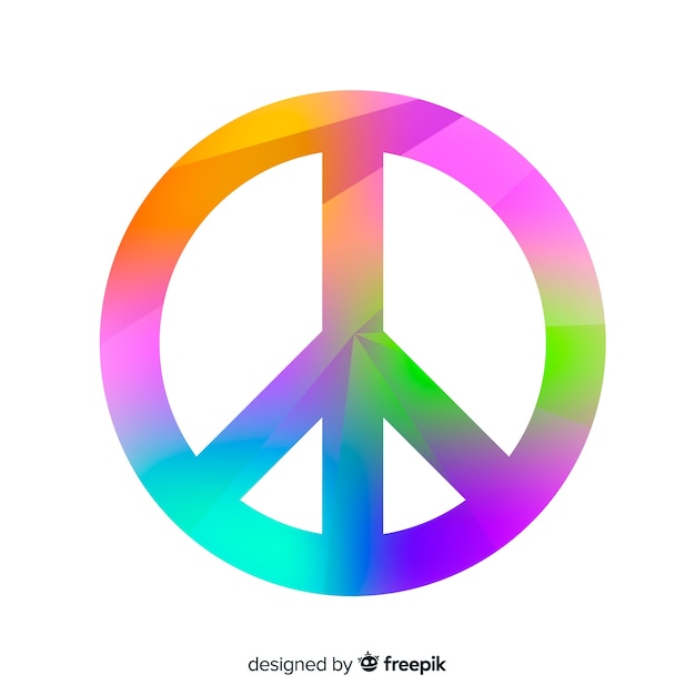 Free Vector | Rainbow peace sign background