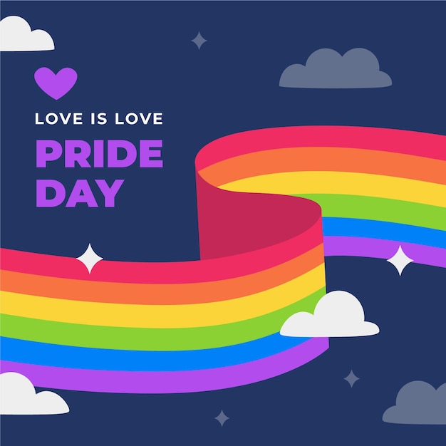 Download Rainbow pride flag in the night | Free Vector