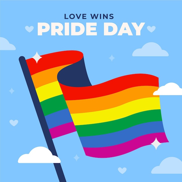 Download Rainbow pride flag in the sky | Free Vector