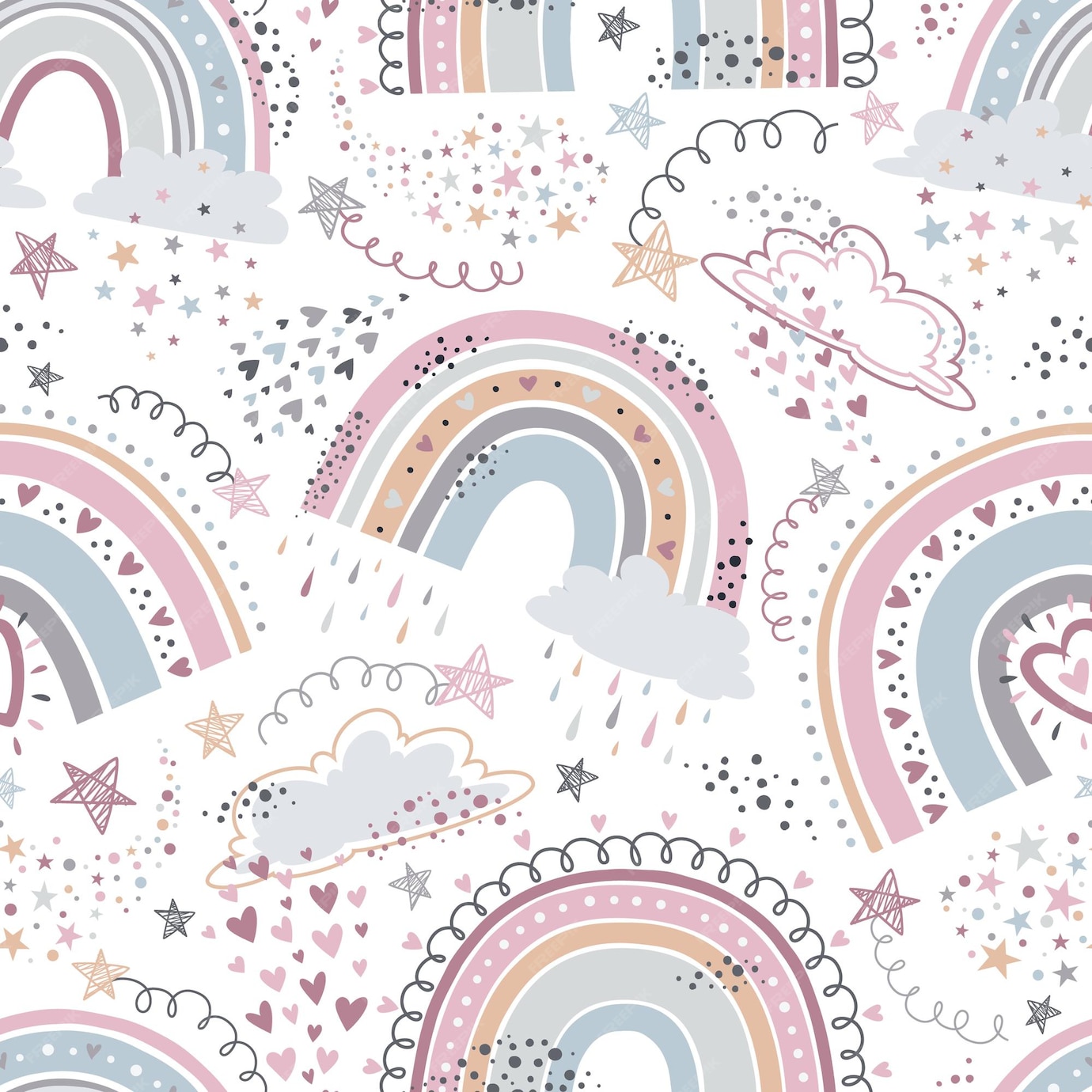 Premium Vector Rainbow Seamless Pattern