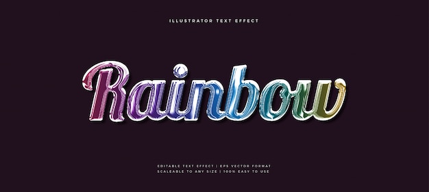 Premium Vector | Rainbow shiny text style font effect