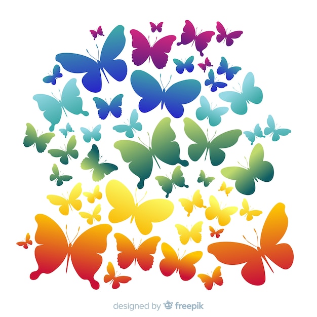 Download Free Rainbow Swarm Butterfly Silhouettes Background Free Vector Use our free logo maker to create a logo and build your brand. Put your logo on business cards, promotional products, or your website for brand visibility.