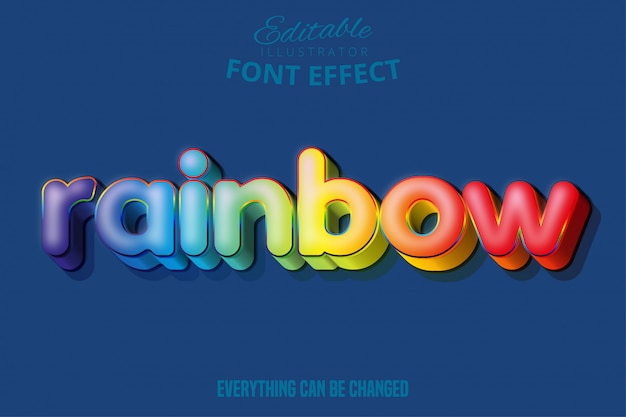 Premium Vector | Rainbow text effect, editable text