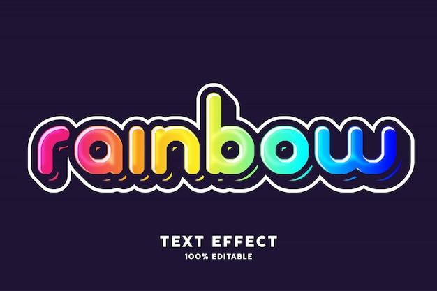 Rainbow Text Effect, Editable Text Vector | Premium Download