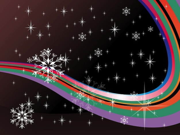 Download Rainbow with snowflakes colorful background Vector | Free ...