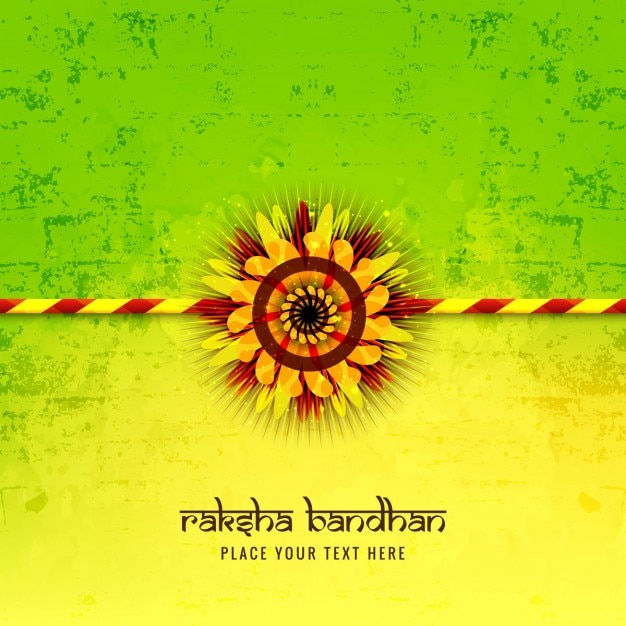 Raksha bandhan background in green and yellow\
colors