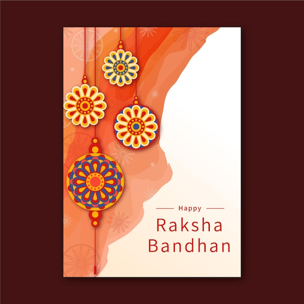 Free Vector Raksha Bandhan Greeting Card Template