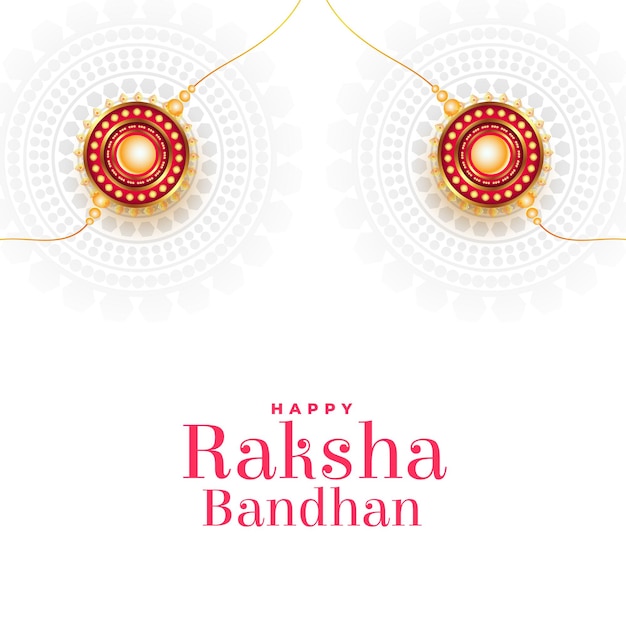 Free Vector Raksha Bandhan Wishes Card With Rakhi On White Background